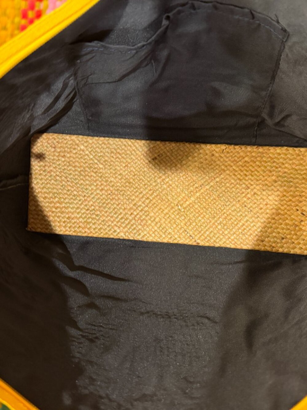 Large Handwoven Raffia/Straw Tote - Picture 3 of 3